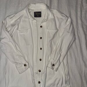 Natural Reflections White Button Down Jacket